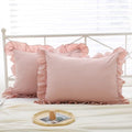 Mywinlle Ruffle Pillowcases Farmhouse Pillow Shams Standard Set of 2, Shabby by Mywinlle