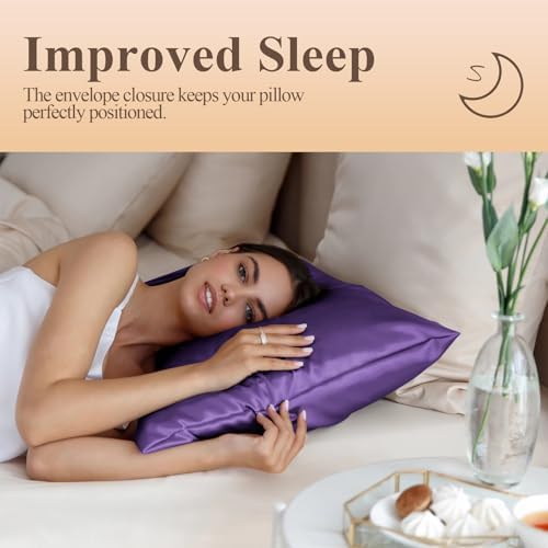 Silk Like Satin Pillowcase Cal King Size, 2 Pack, 20x40 Inches - Image 5
