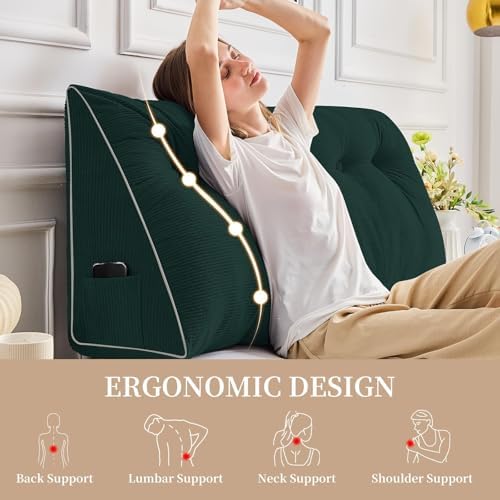 Sasttie Headboard Pillow King, Wedge Pillow Headboard - Image 6