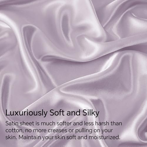 BEDELITE Satin Sheets King Size Bed Set, 4 Pieces - Image 3