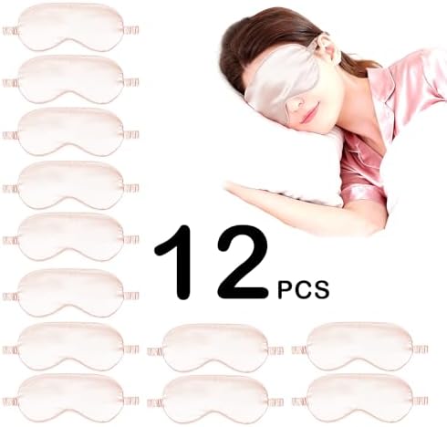 12PACK Silky Sleep Masks Satin Eye Mask Silk Eyes Cover - Image 2