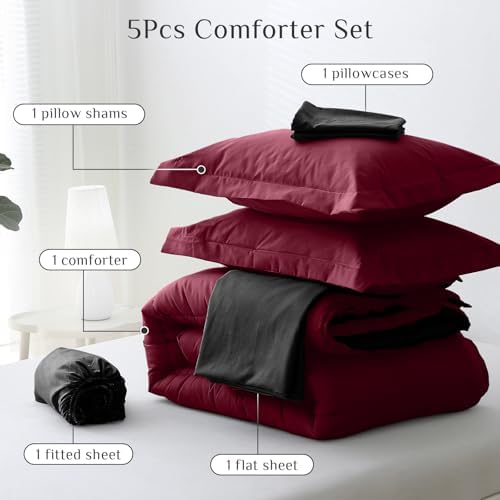 JOLLYVOGUE Twin XL Comforter Set, Ultra-Soft Bed in a Bag Twin XL Size 5 Pieces - Image 5