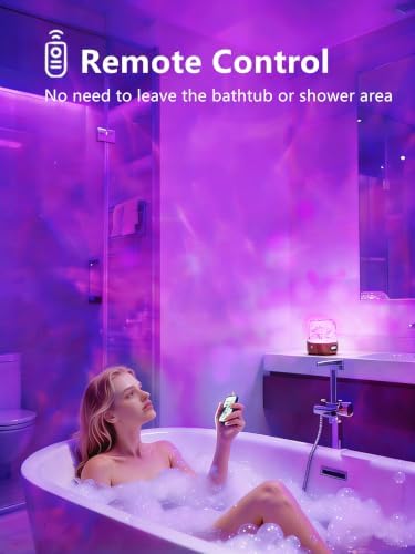 Waterproof Shower Lamp, Bluetooth Speaker, Ocean Wave Projector Light - Image 5