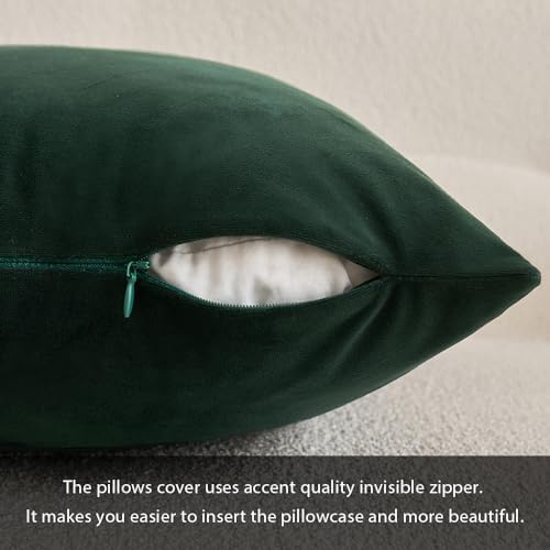 MIULEE 18x18 Inch Velvet Throw Pillow Cover Set of 1 Army Green - Image 3