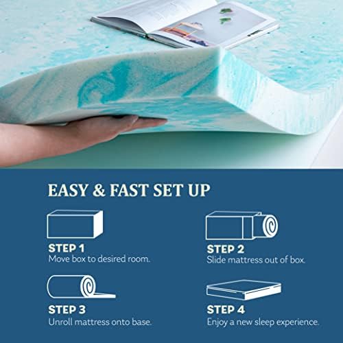 EGO 3 Inch Twin Mattress Topper Gel Memory Foam - Image 5
