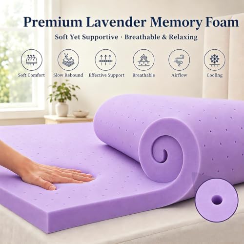 IULULU Gel-Infused Memory Foam Mattress Topper King Size, 3 Inch - Image 5