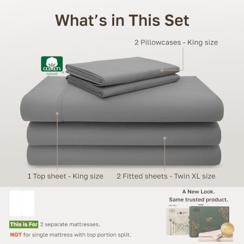 California Design Den Luxury 600 Thread Count Split King Sheet Set - Image 4