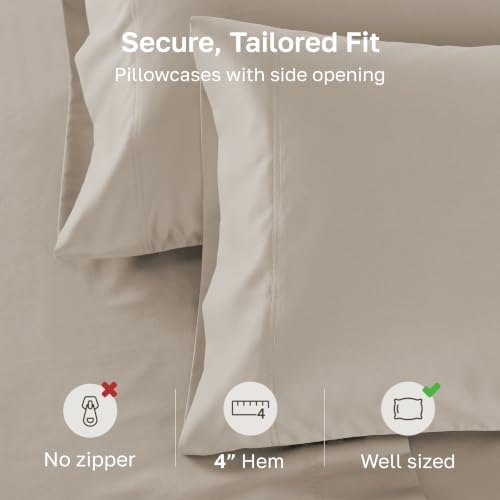 California Design Den 600 TC Set of 2 Pillow Cases King Size, Soft Linen - Image 4