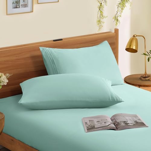 Horbaunal Microfiber Pillowcases Standard Size, Mint Green, 2 Pack - Image 3