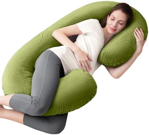 1 MIDDLE ONE Pregnancy Pillow, C Shaped Full Body Pregnant Women Sleeping Pillow by 1MIDDLEONE