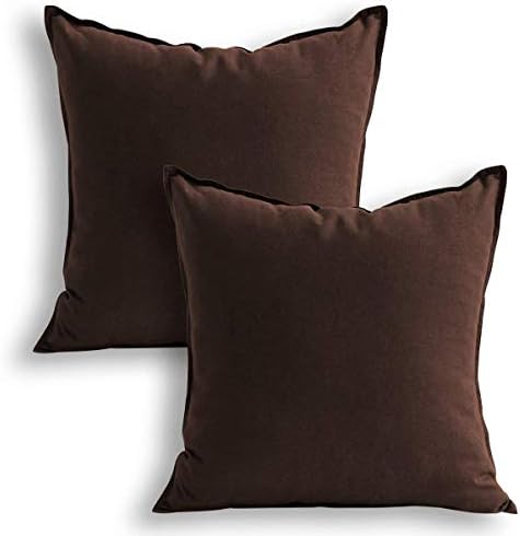 Jeanerlor Solid Cotton Linen Decoration Toss Throw Pillow Sham Cushion Case by Jeanerlor