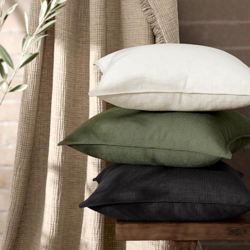 MIULEE Thick Textured Decorative Throw Pillow Covers 20x20 Inch Black - Image 4