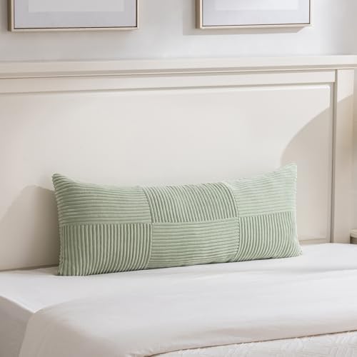 Fancy Homi Set of 2 Sage Green Boho Long Lumbar Body Decorative Throw Pillow - Image 6