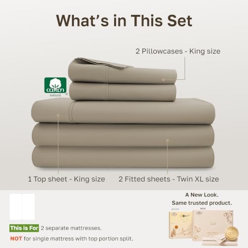 California Design Den Soft 100% Cotton Split King Bed Sheets - Image 4