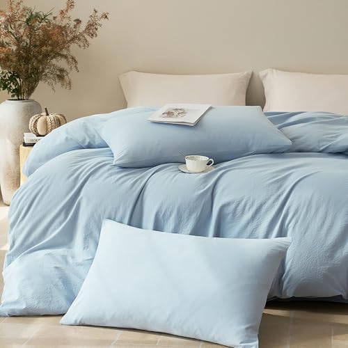 JELLYMONI 100% Washed Cotton Pillowcases, Envelope Closure 2-Pack - Image 2