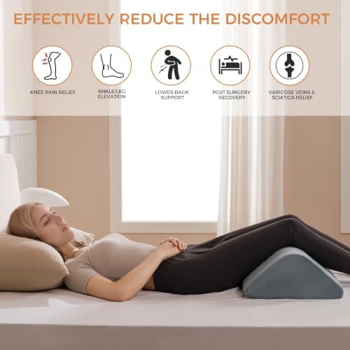 Knee Wedge Pillow 6.3'' for Post-Surgery Recovery-Leg Elevation Support for - Image 5