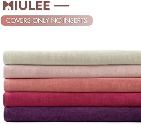 MIULEE Hot Pink Red Chenille Couch Throw Pillow Covers - Image 6