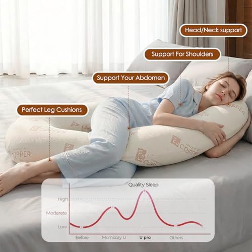 Body Pillow for Adults, Swan Bed Pillow Insert for Sleeping, 49 In - Image 2