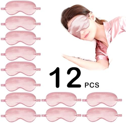 12PACK Silky Sleep Masks Satin Eye Mask Silk Eyes Cover - Image 2
