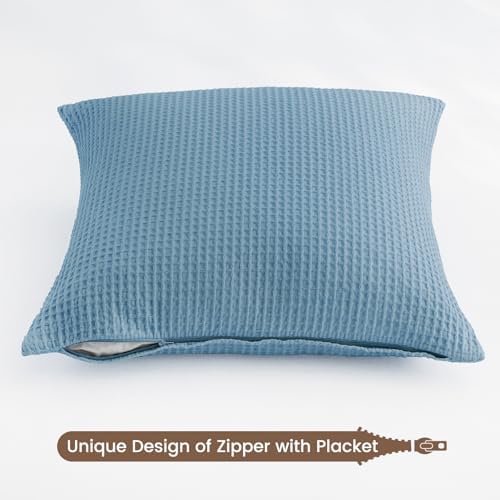 PHF 100% Cotton Waffle Weave Throw Pillow Cover, No Filling, 2 Pack Elegant - Image 5