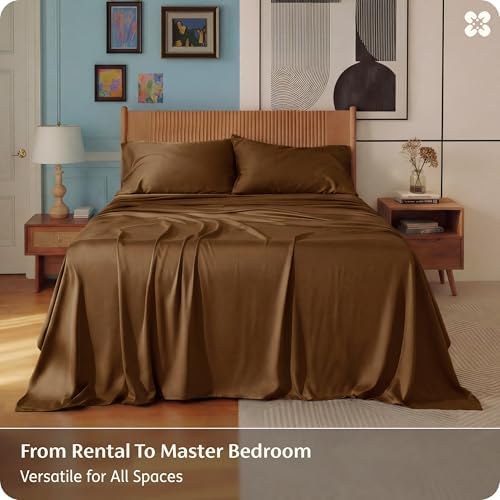 Bedsure PureWoven 100% Rayon Derived from Bamboo, King Size Sheets Set - Image 5