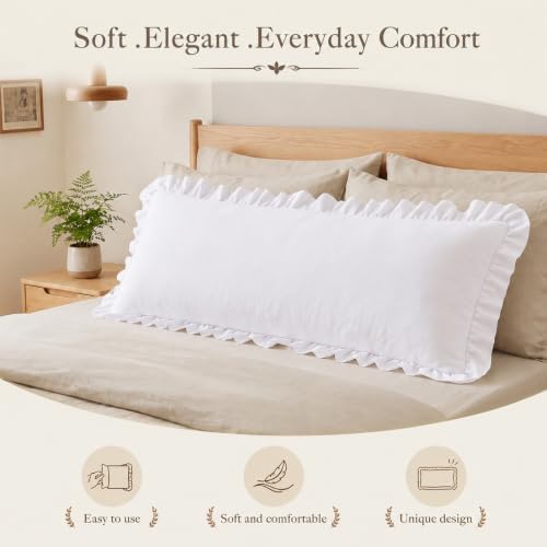 2 Pack Body Pillow Covers 20 x 54 Long Pillowcases - Image 3