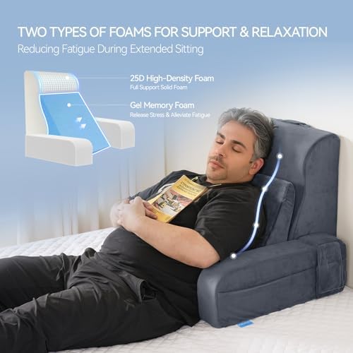 Kayfia Reading Pillow, Gel Memory Foam Back Rest Pillow - Image 3