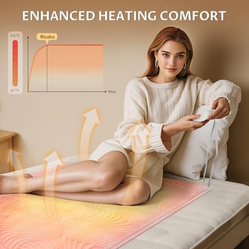 Heated Mattress Pad Mini Twin, 3D Air Fabric, Preheat & Memory - Image 4
