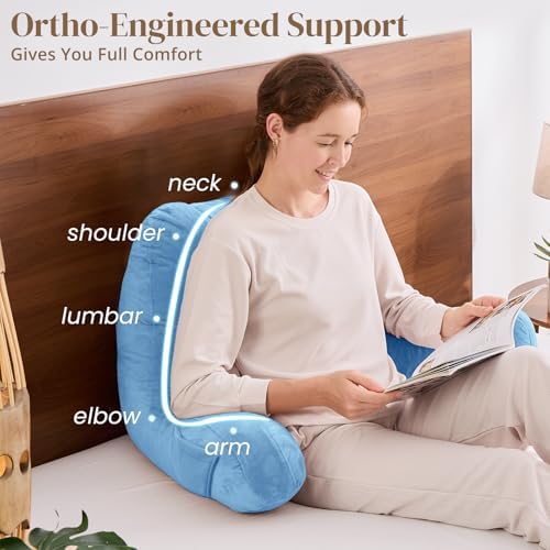 Sasttie Reading Pillow for Bed, Back Pillow for Sitting Up - Image 4