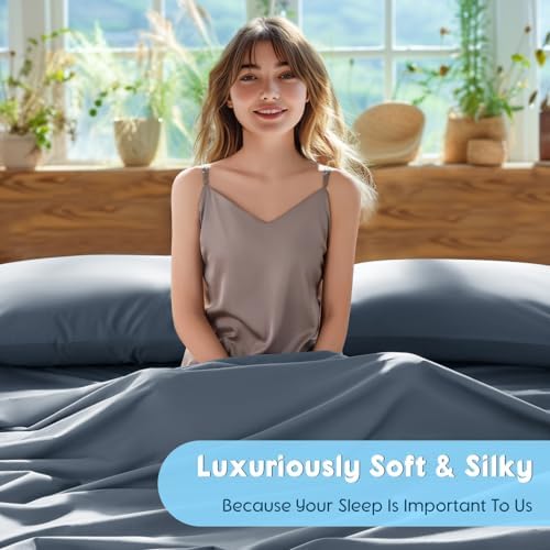 SONORO KATE 1000 Series 100% Egyptian Cotton Queen Sheets, Extra Deep Pocket - Image 5