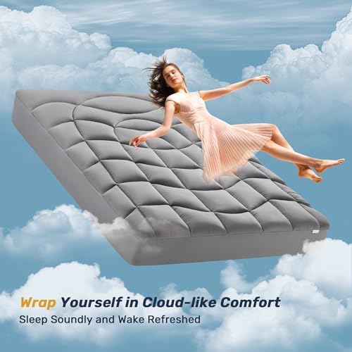 Unikome Full Size Mattress Pad Waterproof, Eco-Friendly Ergonomic Quilted - Image 2