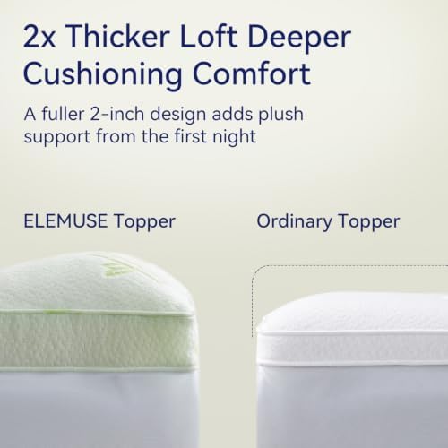 ELEMUSE King Size Bamboo Viscose Mattress Topper, Thick Pillow Top Pad - Image 3