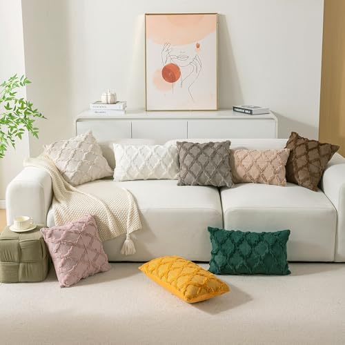 Set of 2 Soft Moroccan Throw Pillow Covers 18x18 Inch Plush Boho Decorative - Image 3