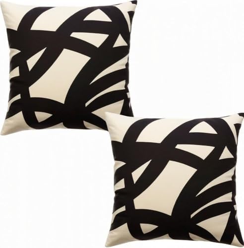 2pcs Decorative Abstract Art Boho Line Outdoor Pillow Case Square Cushion Covers by Unknown