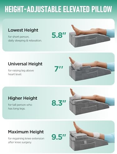 Knee Pillow for Knee Replacement Surgery, Memory Foam Knee Leg Elevation Pillow - Image 3