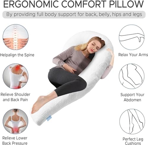 Body Pillow for Adults, Swan Bed Pillow Insert for Sleeping, 49 In - Image 4