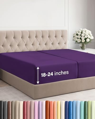 CGK Linens Extra Deep Split King Fitted Sheet by CGKUnlimited