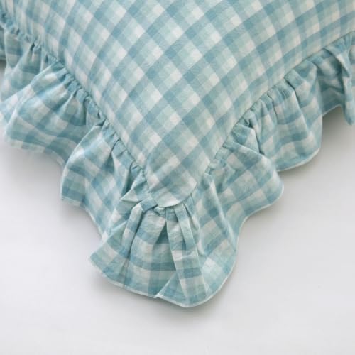 Mywinlle Dusty Blue Plaid Throw Pillow Shams - Image 7