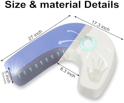 Pillowcase for Side Pillow, J-Shaped Side Sleeper Pillow - Image 3