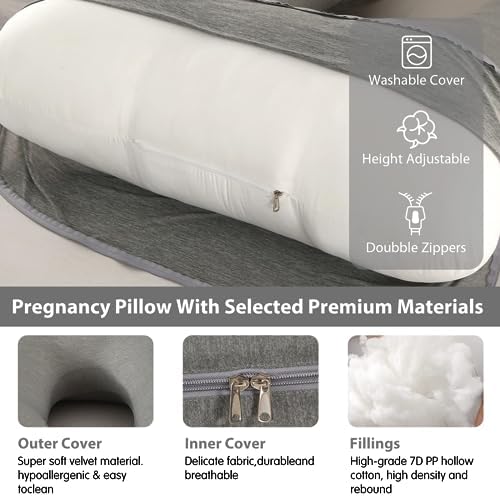 BATTOP Pregnancy Pillows for Sleeping- U Shaped Full Body Maternity Pillow - Image 5