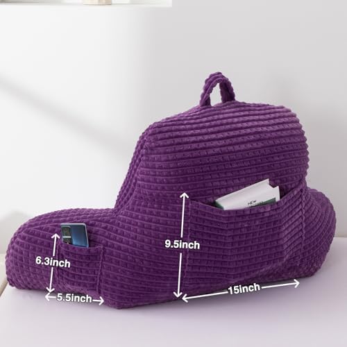 A Nice Night Purple 18.5" Bed Wedge Reading Pillows - Image 4