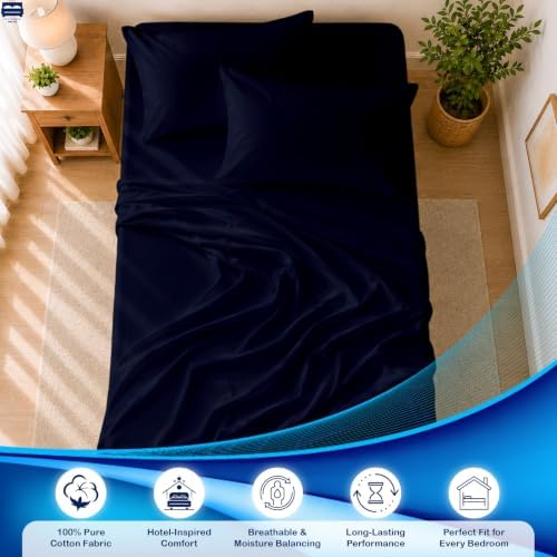 Cottingon 4 PC Cot Sheet Set 33"X75", Egyptian Cotton - Image 3