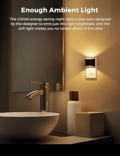 L LOHAS LED Night Lights Plug into Wall 2 Pack, Dusk to Dawn Nightlight - Image 2