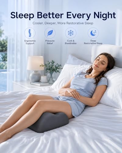 Knee Pillow for Back Sleeping, 5.7" Memory Foam Leg Pillow - Image 5