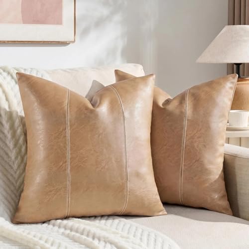 Fancy Homi Tan Decorative Throw Pillow Covers 18x18 Inch - Image 2