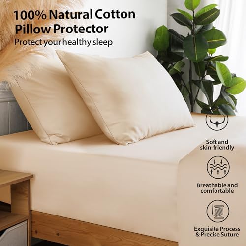 100% Cotton Zippered Pillow Protectors King Size - Image 2