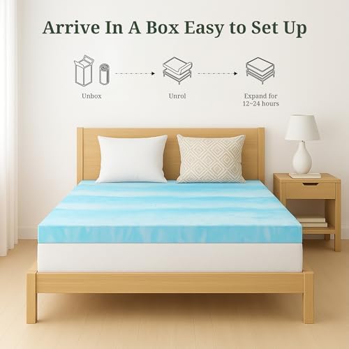 4 Inch Full Mattress Topper, Ventilated Gel Memory Foam Mattress Pad - Image 7