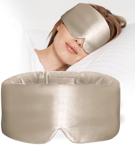 100% Mulberry Silk Sleep Mask, Large Eye Cover by Atreebay