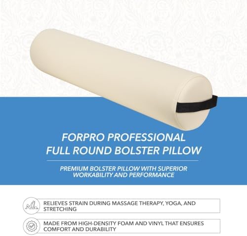 ForPro Professional Collection Full Round Bolster Pillow, Oil and - Image 3