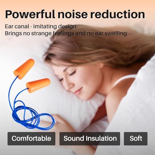 Corded Foam Ear Plugs NRR 33dB Maximum Noise Reduction, Individually Wrapped - Image 2